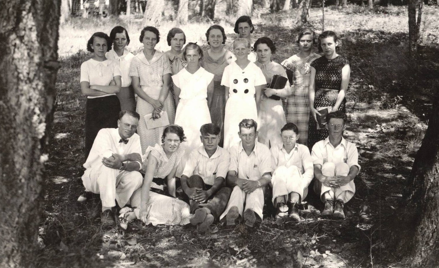 1936 Conrad campers and adults dressed for worship