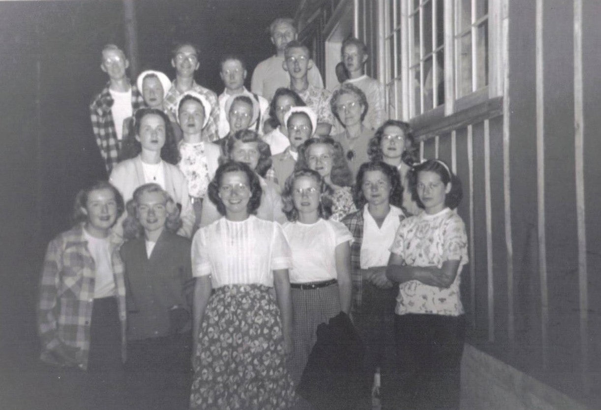 The camp choir one week in 1947