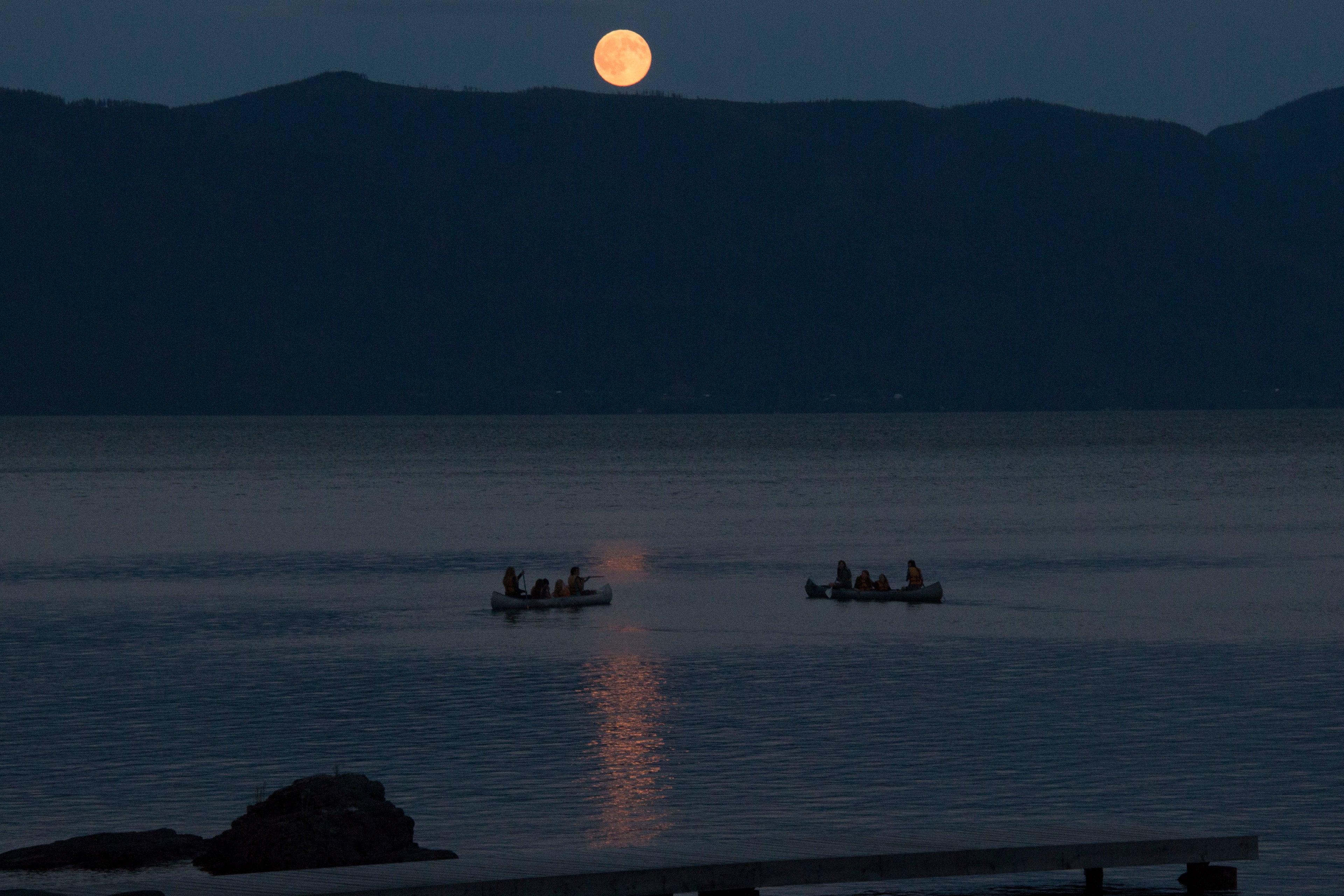 Full moon canoeing