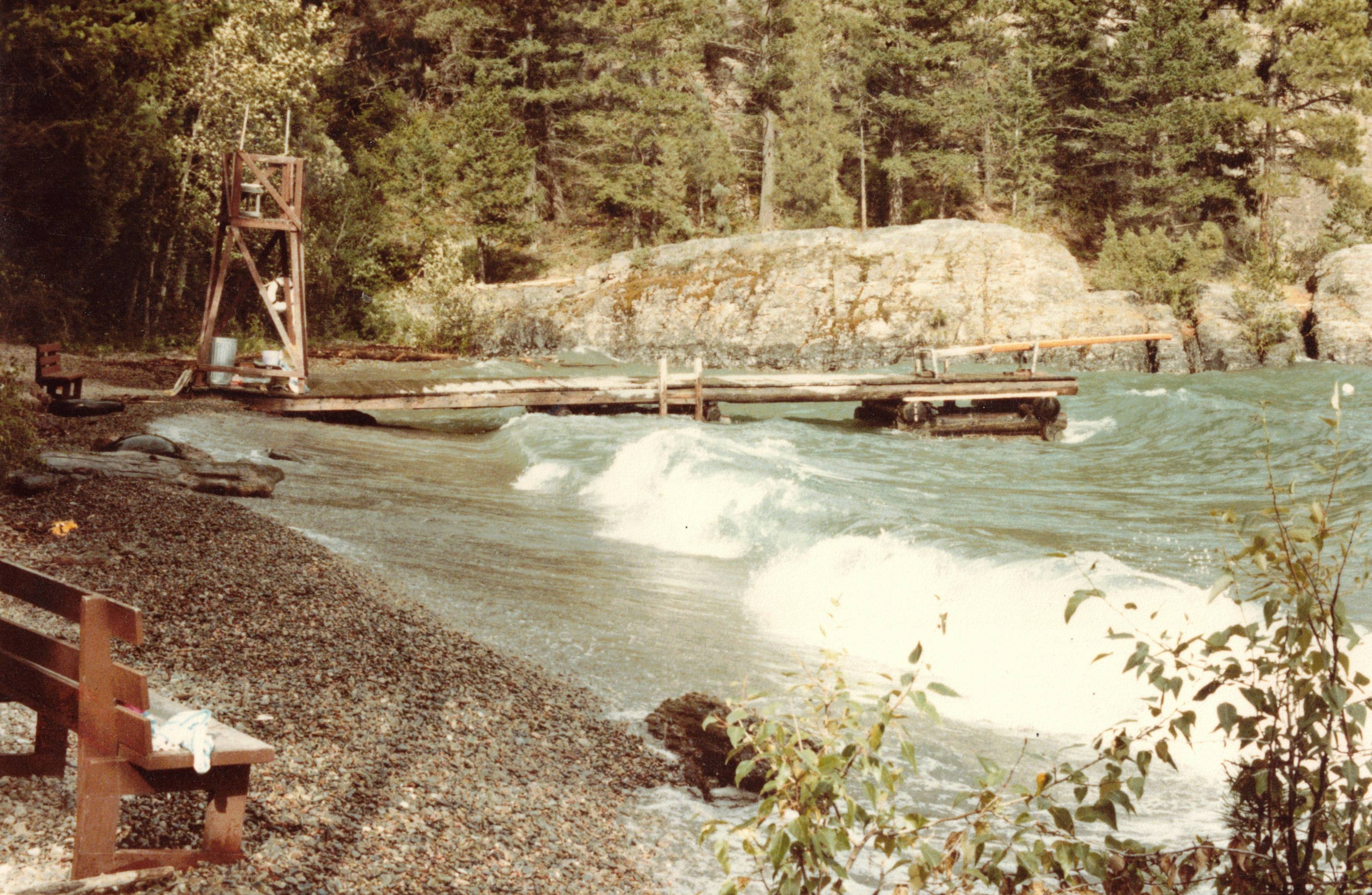 Swimming beach in the 70s